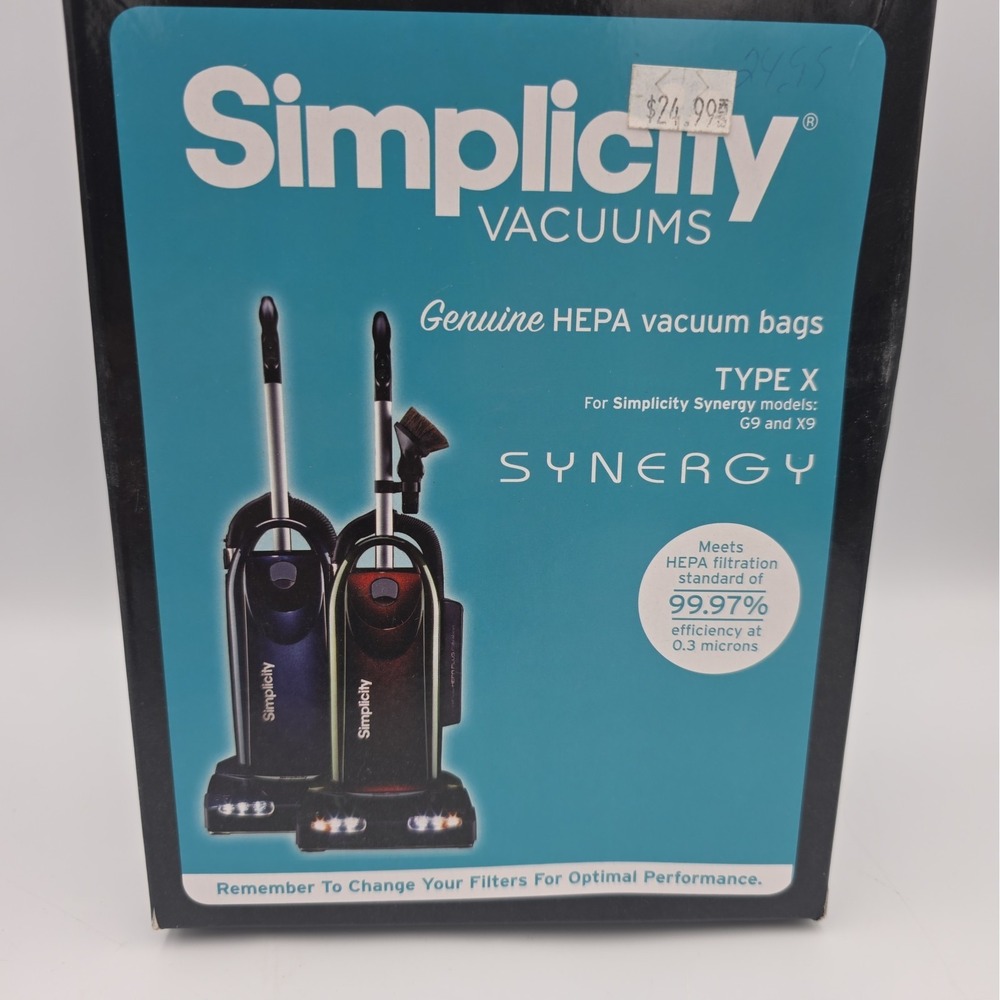 Simplicity Synergy Type X Genuine HEPA Vacuum Bags 5-Pack For G9 & X9